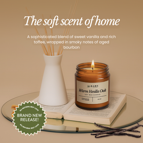 Warm Vanilla Oak Soy Wax Candle 9 oz