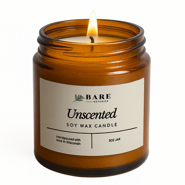 Unscented Soy Wax Candle 9 oz