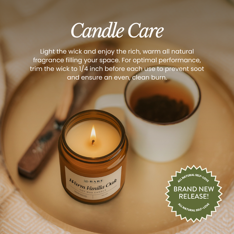 Warm Vanilla Oak Soy Wax Candle 9 oz