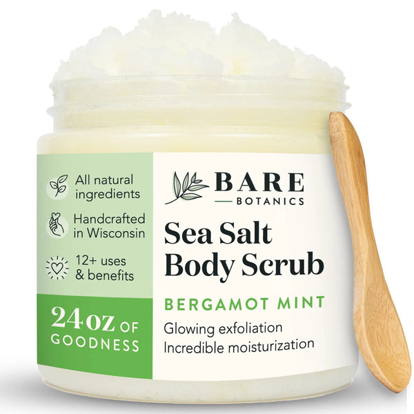 Bergamot Mint Small Batch Body Scrub Bare Botanics Skincare