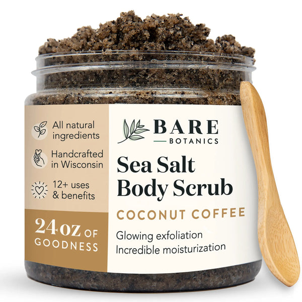 Coconut Coffee Small Batch Salt Scrub Bare Botanics Skincare