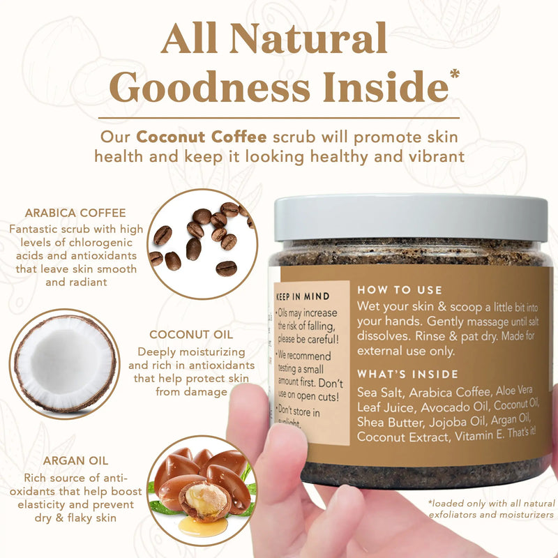 Coconut Coffee Small Batch Salt Scrub Bare Botanics Skincare