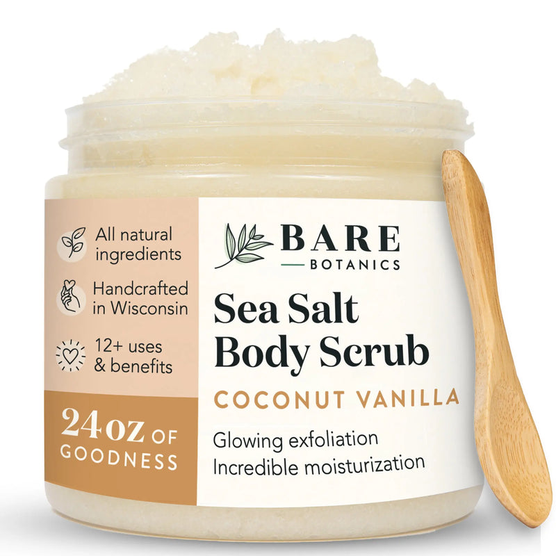 Coconut Vanilla Small Batch Body Scrub Bare Botanics Skincare