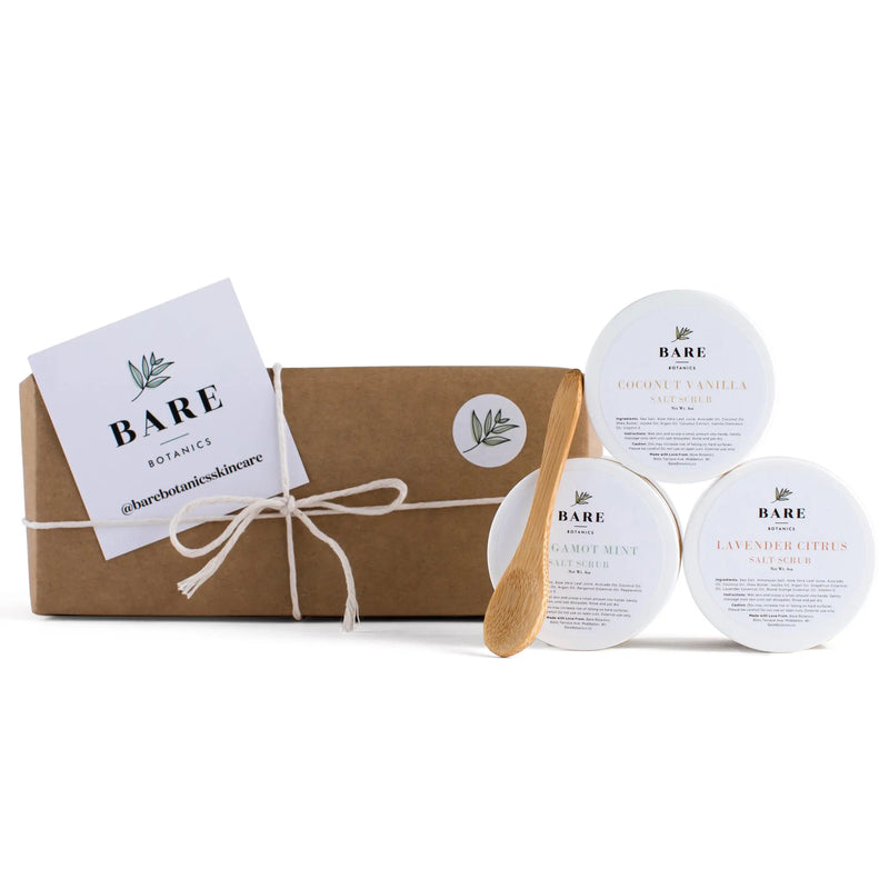 Salt Scrub Gift & Sampler Set Bare Botanics Skincare