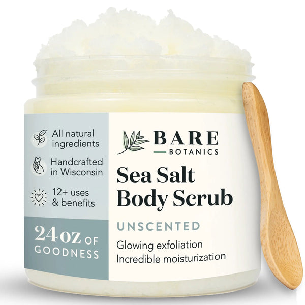 Unscented Small Batch Body Scrub Bare Botanics Skincare