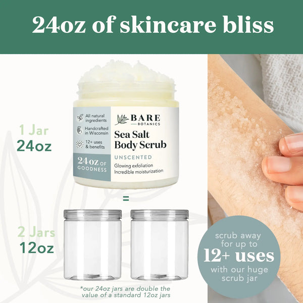 Unscented Small Batch Body Scrub Bare Botanics Skincare